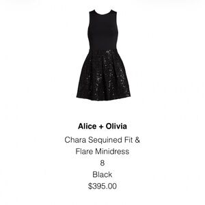 Alice + Olivia Sequin Fit and Flare Minidress
